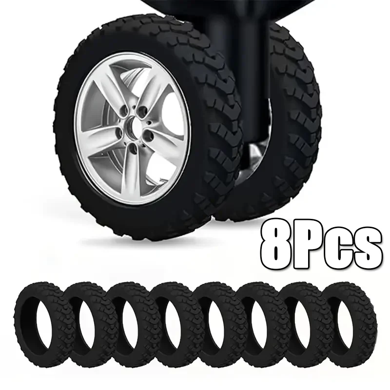 8Pcs/Set Luggage Reduce Noise Travel Luggage Wheels Cover Luggage Accessories Thicken Texture Silicone Wheels Protector
