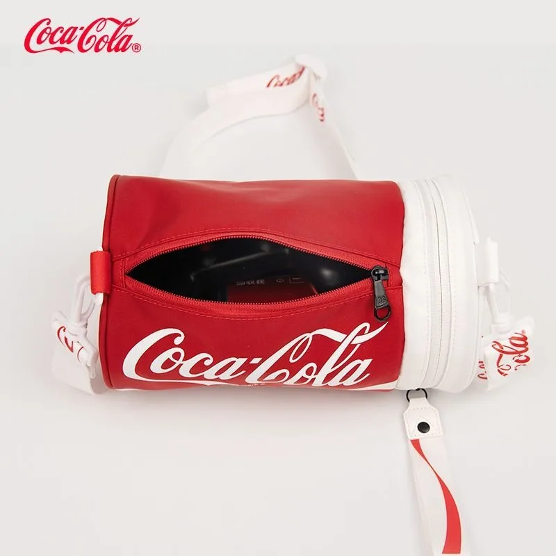 2026 New Cola Letter Pattern Crossbody Bag Trendy Stylish Cylinder Shoulder Bag Versatile Daily Travel Single Shoulder Handbag