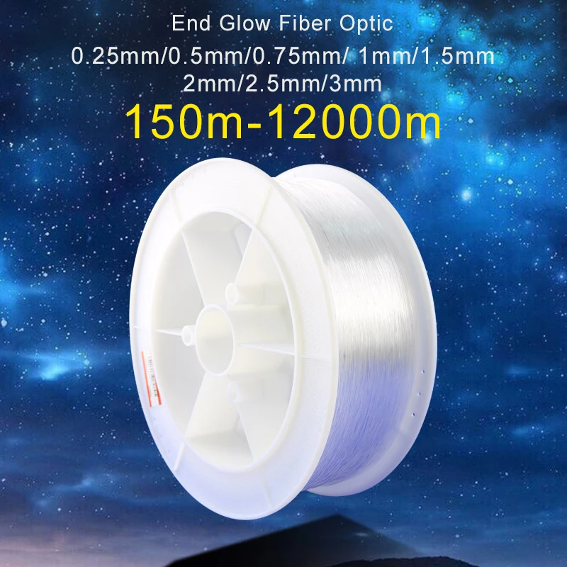 End Glow Fiber Optic 0.5mm 0.75mm 1mm/2.5mm PMMA Plastic Cable Star Ceiling Diy Starry Sky Effect For Car Home Interior Decor