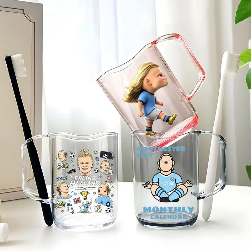Haaland Song Rinsing Cup Bathroom Creative Fashion Brushing And Washing Students Fashion Transparent Toothbrush Football Cup