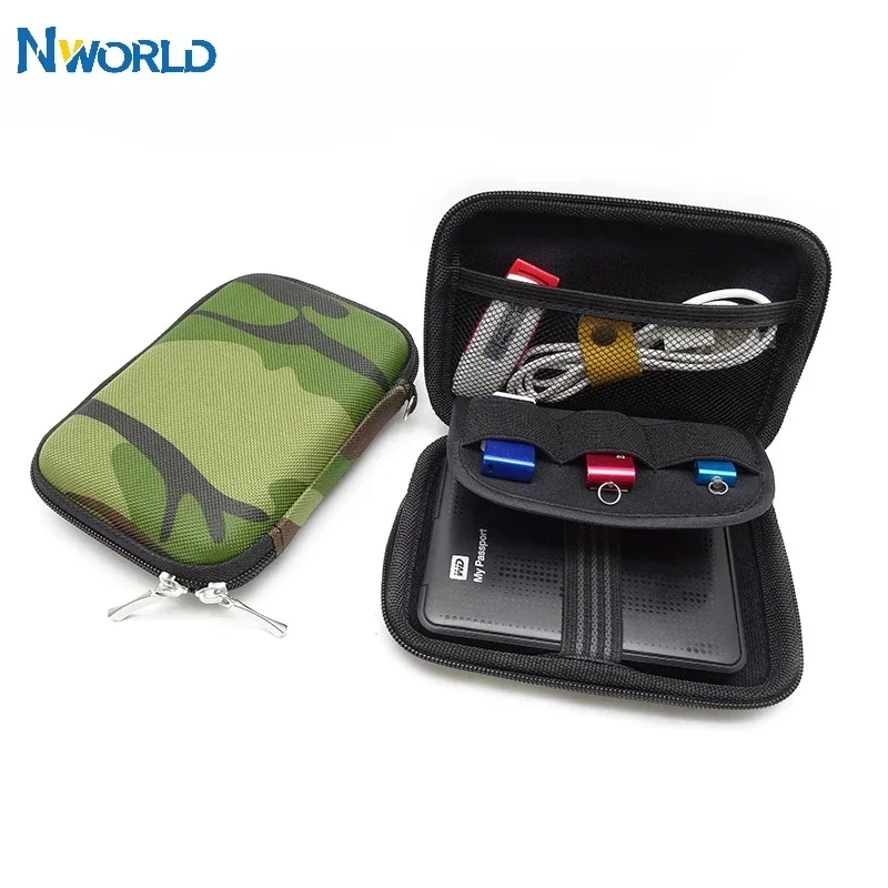 Nworld Carry Case Cover per 2.5 pollici Power Bank Military Green USB External WD seagate HDD Hard Disk Drive Protect Bag Case