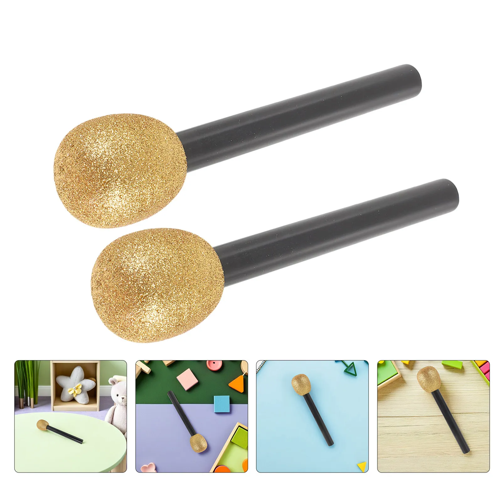 4Pcs Children Microphone Glitter Plastic Sparkly Pretend Play Party Favor Kids Costume Karaoke Prop Microphone Toy for Party