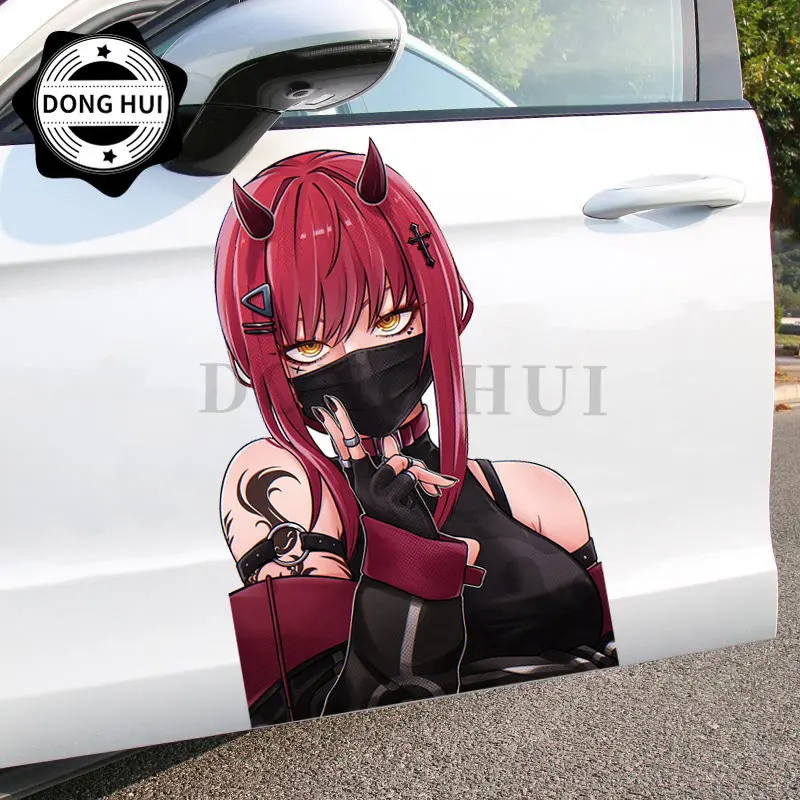 Sexy Anime Girl Decals Chainsaw Man Sticker Makima Motorcycle Off Road Vehicle Helmet Laptop Refrigerator PVC Waterproof