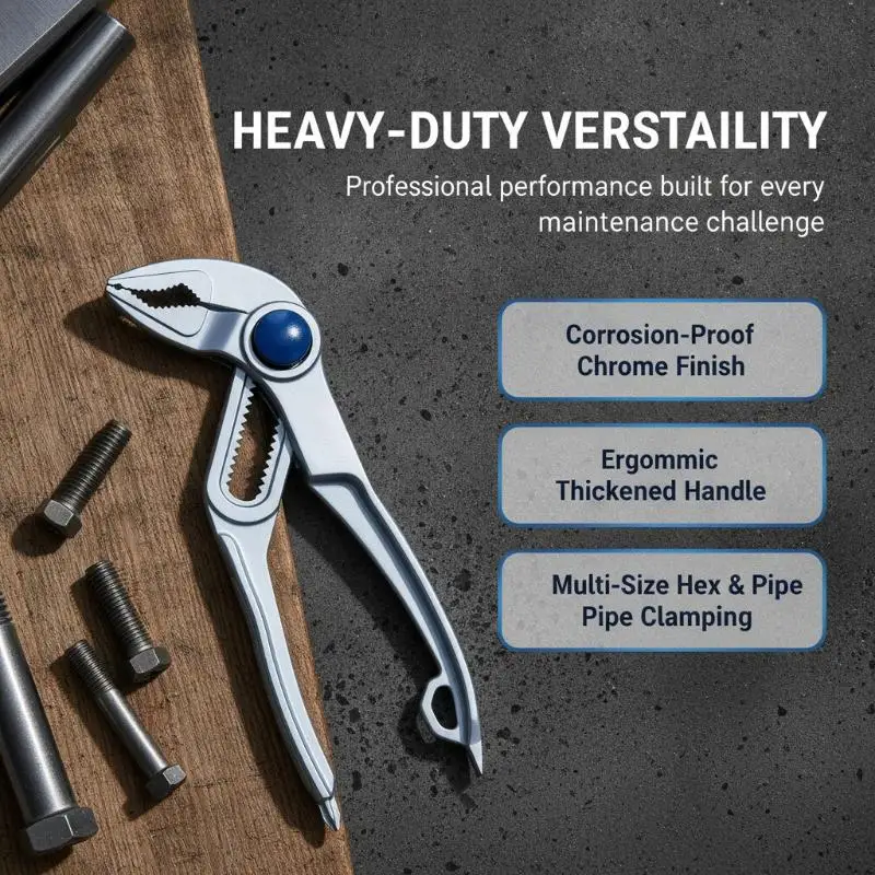 Mini Water Pump Pliers Adjustable Non-Slip Handle Pipe Wrench Multi-Purpose Hand Tool for Industrial Pipeline Maintenance