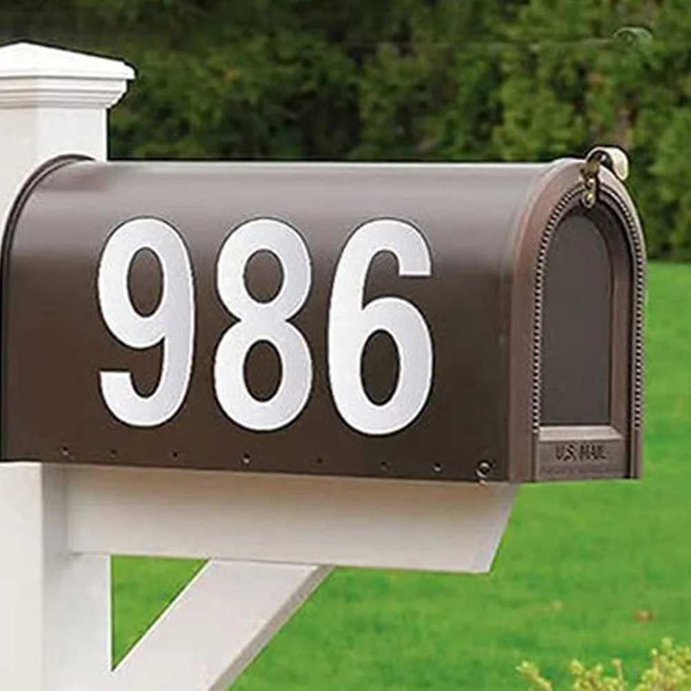 

10Sets Reflective House Number Decals Waterproof Long Lasting for Mailbox Outside Home Office Mail Box Numbers