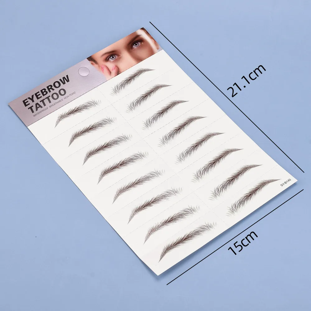 3D Hair-like Texture False Eyebrow Tattoo Sticker Waterproof Long Lasting Stick-on Eye Brows Natural Easy To Wear Brows Stickers