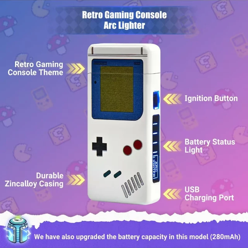 Creative Metal Type-c Rechargeable Plasma Dual-fire Arc Pulse Electronic Lighter, Retro Gift, Birthday Gift for Men
