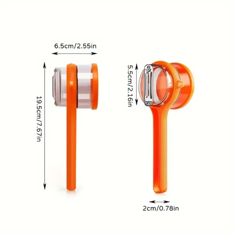 Peeler with storage box, fruit and vegetable peeler, double-sided stainless steel multi-functional peeler, suitable for kitchen