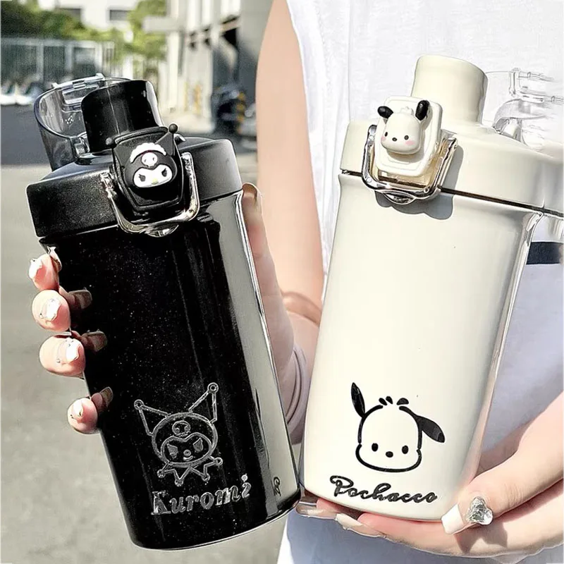 

Cartoon Kawaii Sanrioed Kuromi Pochacco Insulating Cup Double Drink Portable Cold Cup Portable Student Water Cup When Going Out