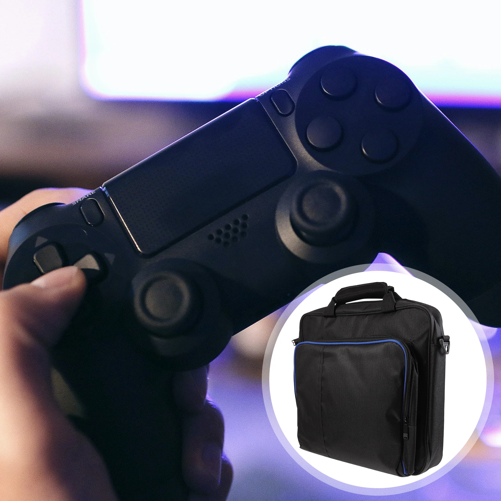 

Stylish Lightweight Carrying Bag Handle Belt Organizer Console Controller Games Smooth Zipper Pouch Case Accessory