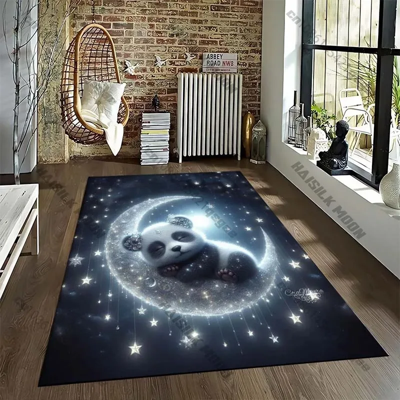 Niedlicher Panda-Muster, großer Teppich, Wohnzimmer, Sofa, Tisch, Teppich, rutschfest, für Stuhl, Lounge, Bodenmatte, Teppich für Schlafzimmer, weiche Fußmatten