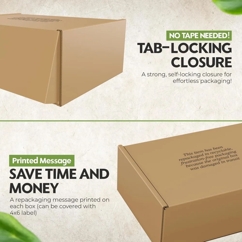 Medium Heavy-Duty Cardboard Shoe Boxes for Shipping - 12x9x4.125 Inch Corrugated Mailing Boxes with Self-Seal Feature
