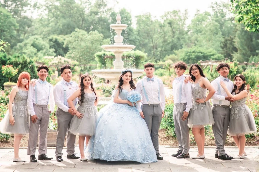 Lorencia-vestido De Quinceañera De princesa mexicana, traje azul con lentejuelas, apliques De cuentas, dulce 16, 15 años, YQD58, 2024