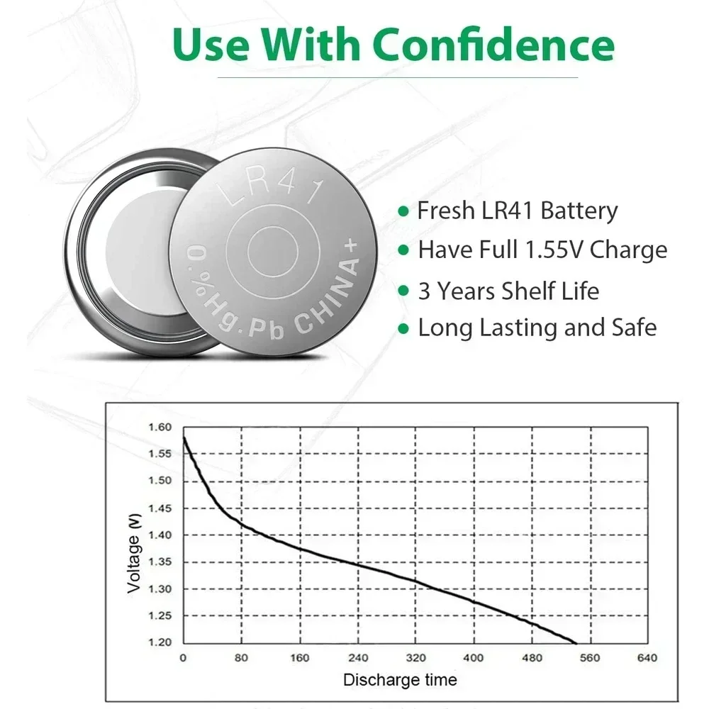 2-10PCS 1.55V AG3 LR41 Button Batteries SR41 392 192 Round Cell Coin Alkaline BatteryL736 384 SR41SW CX41 For Watch Toys Clock
