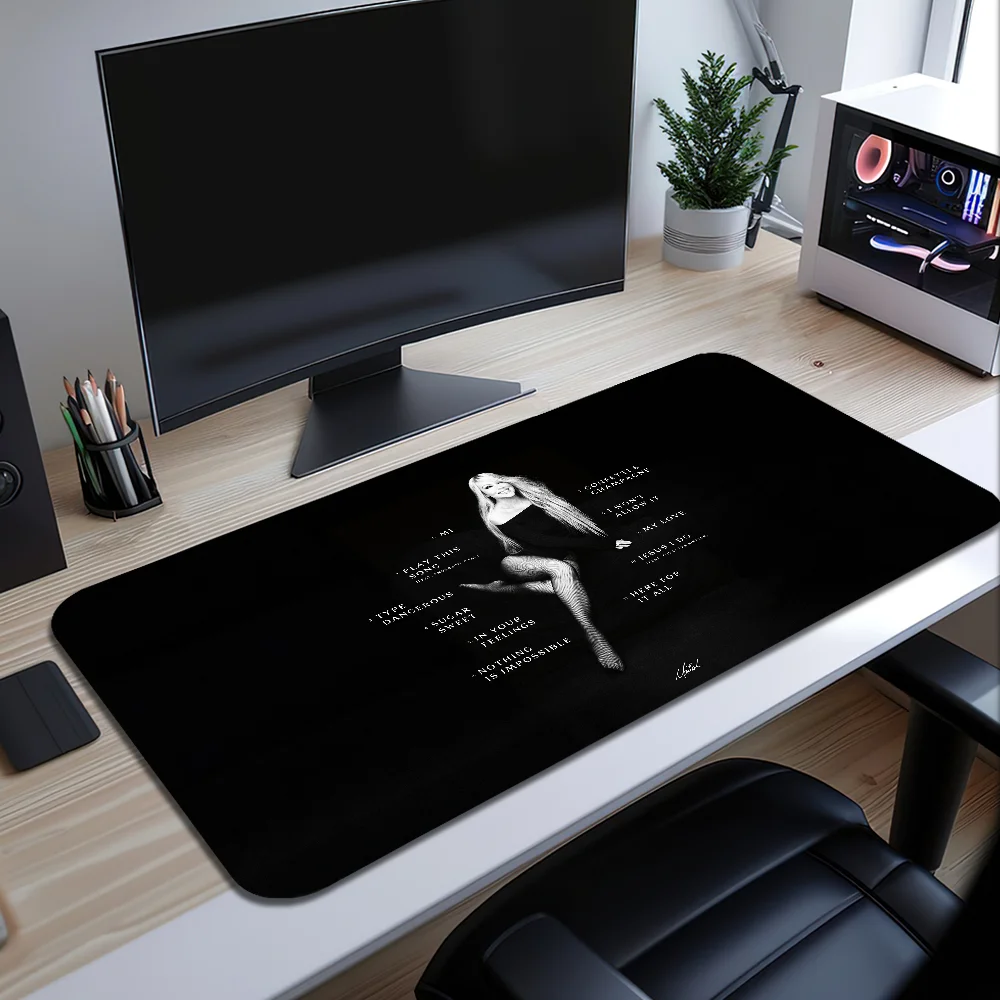 M-Mariah Carey Here for Christmas Mouse Pad Desk Mat Large Non-slip Anti-fray Keyboard Ergonomic Office Rubber PC Home Custom