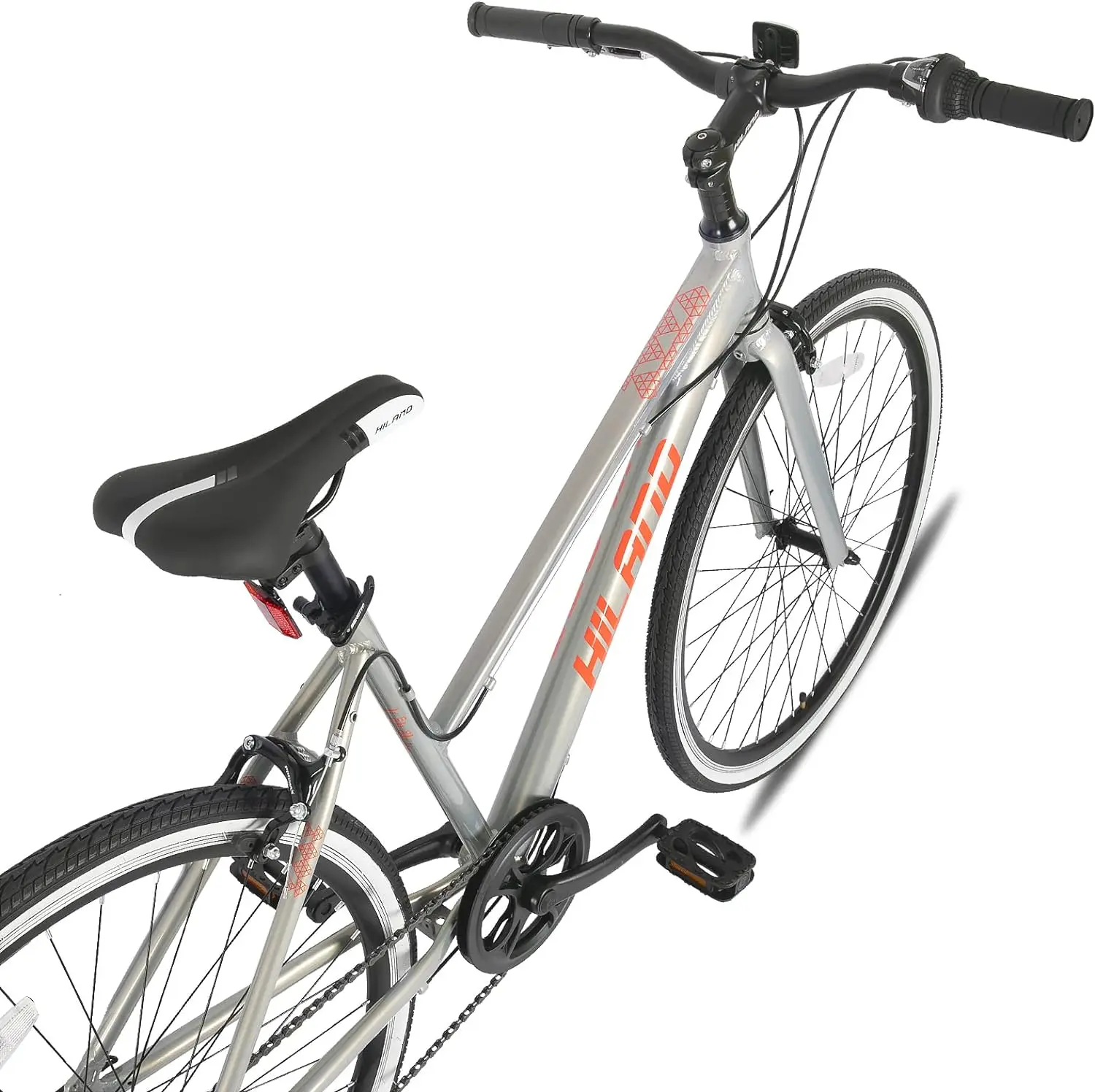 Aluminum Hybrid Bike, Drivetrain 7 Speeds, 700C Wheels Commuter Bike City Bike for Men Women