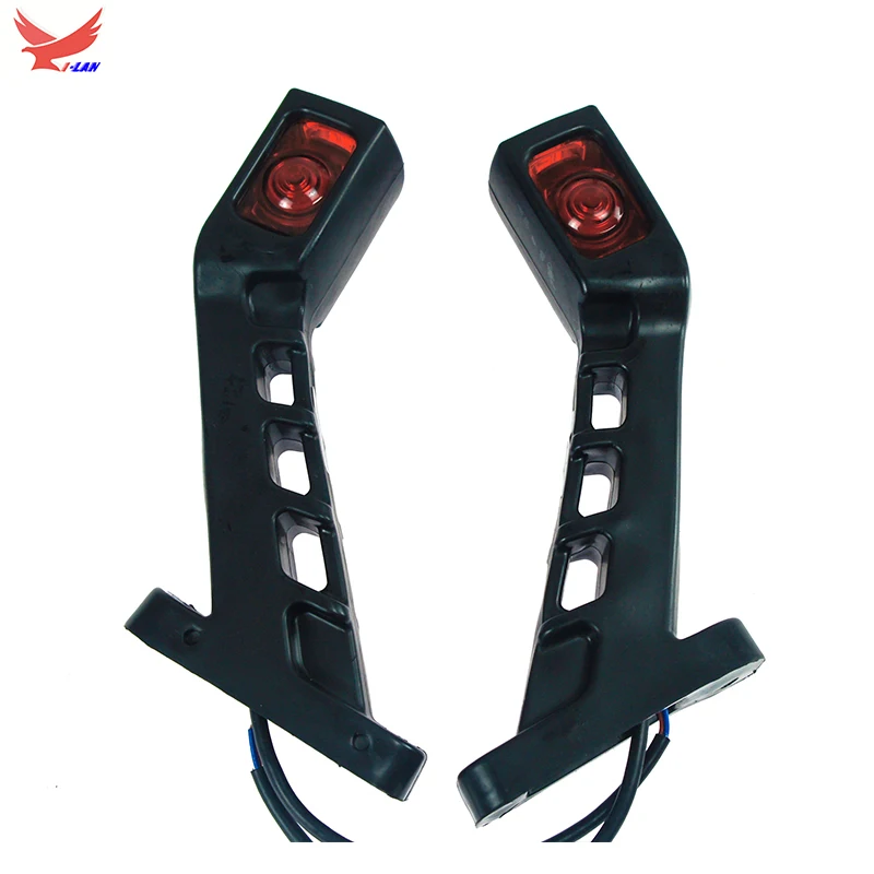 A Pair YI-LAN 12V 24V Trailer Truck LED Side Marker Light 4LED Turn Signal Indicator Stop Lamp For RV Lorry Caravan