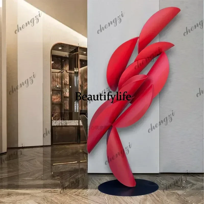 Staircase entrance entrance ornament metal floor sculpture large abstract handicraft
