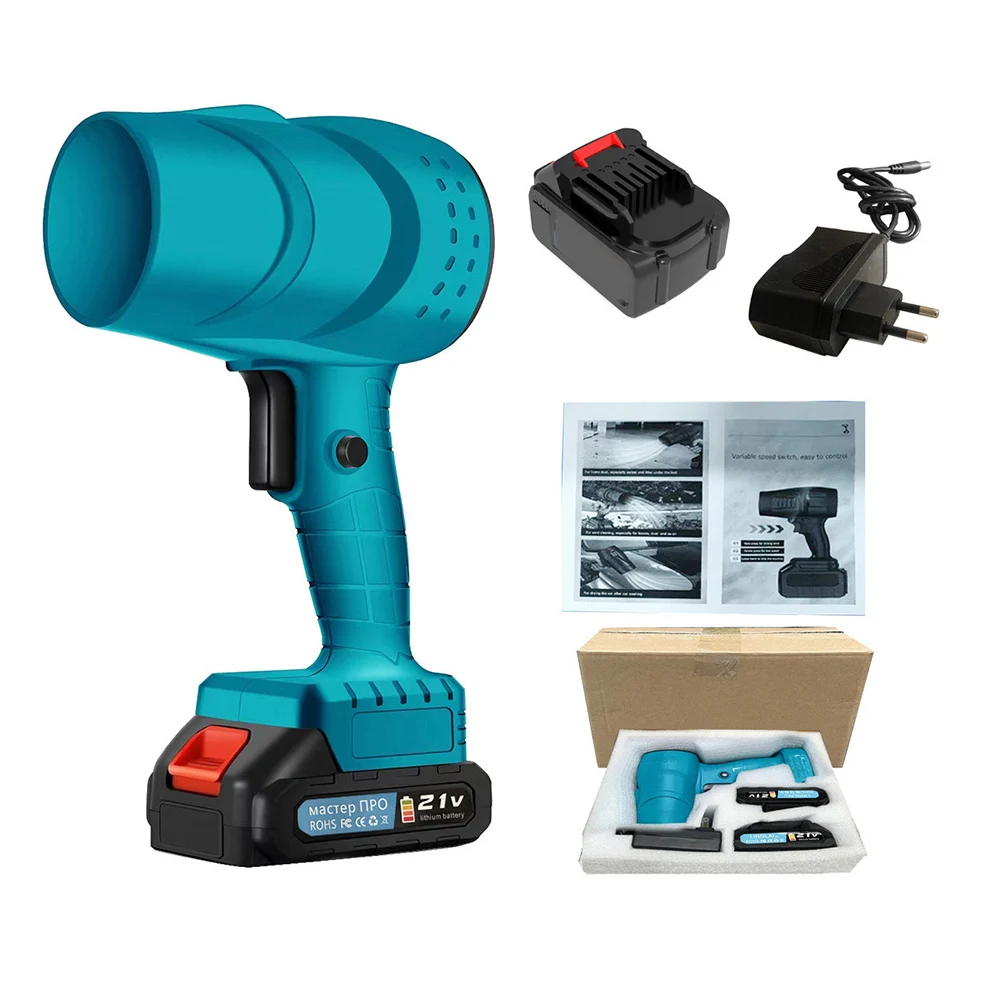 

21V Portable Battery Leaf Blower/moisture Dryer For Outdoor Cleaning (blue) Furniture Gardening High Sales Essential Tools