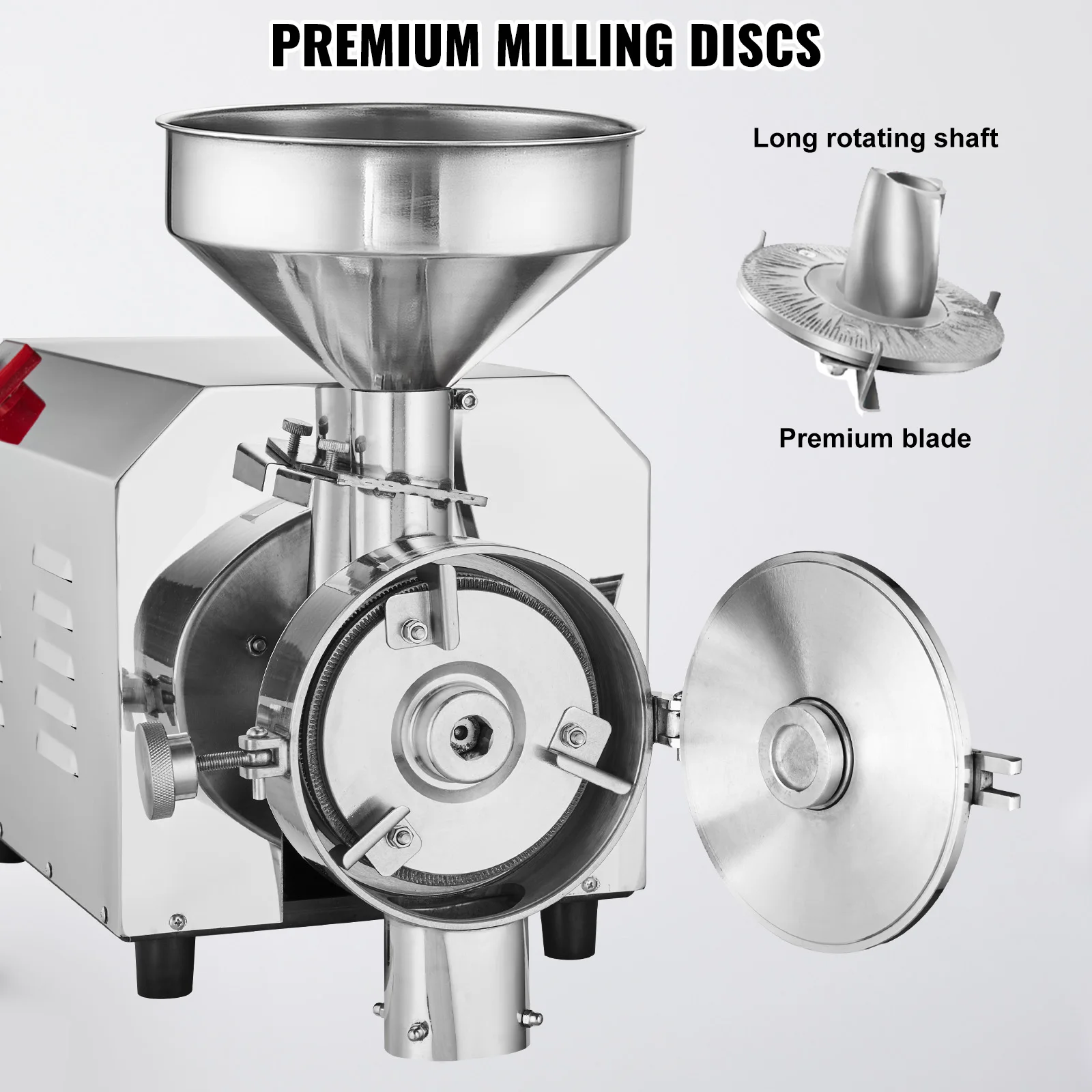 SucceBuy Soja Grinder Commerciële Slijpmachine voor Kruiden Maïsmolen Grinder 50KG/H Rvs Maïs Grinder