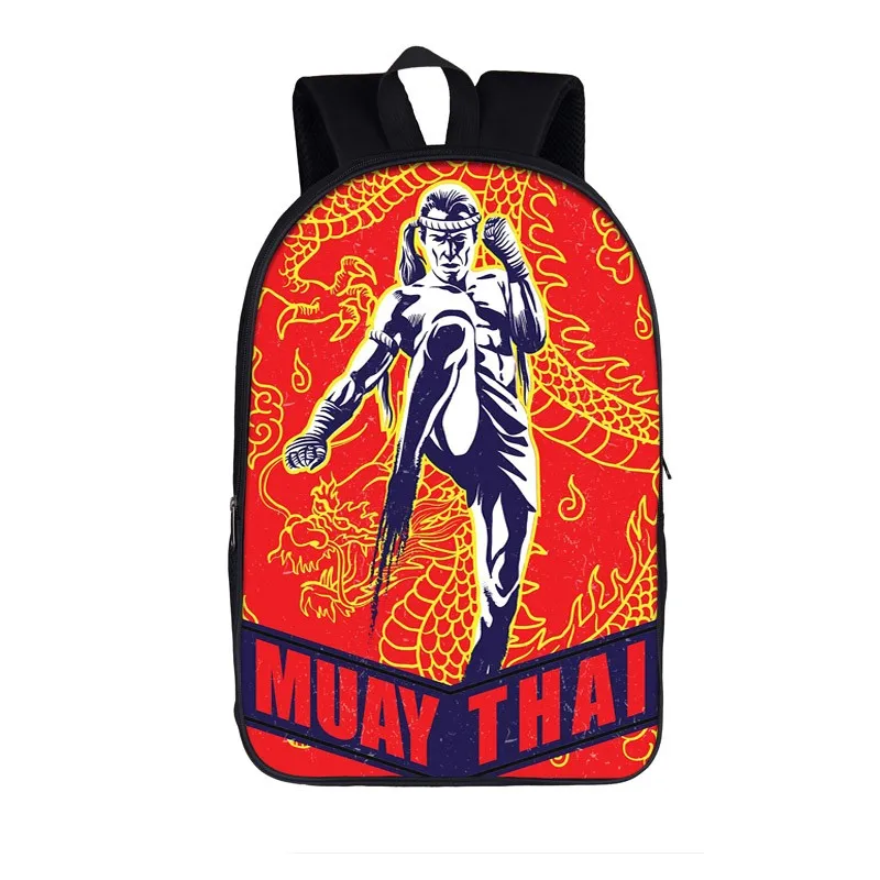 Muay thai padrão mochila jovens homens bolsa de ombro meninos estudantes sacos escolares adolescentes crianças daypacks diário casual