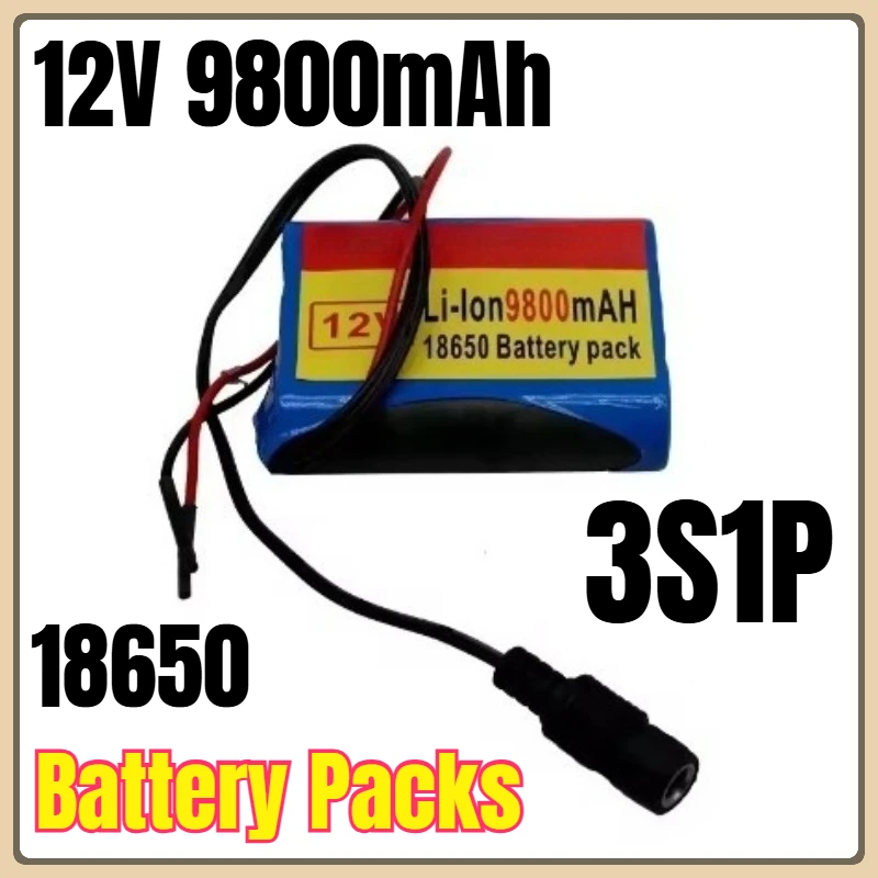 

12V 9800mAh 3S1P 18650 Battery Packs