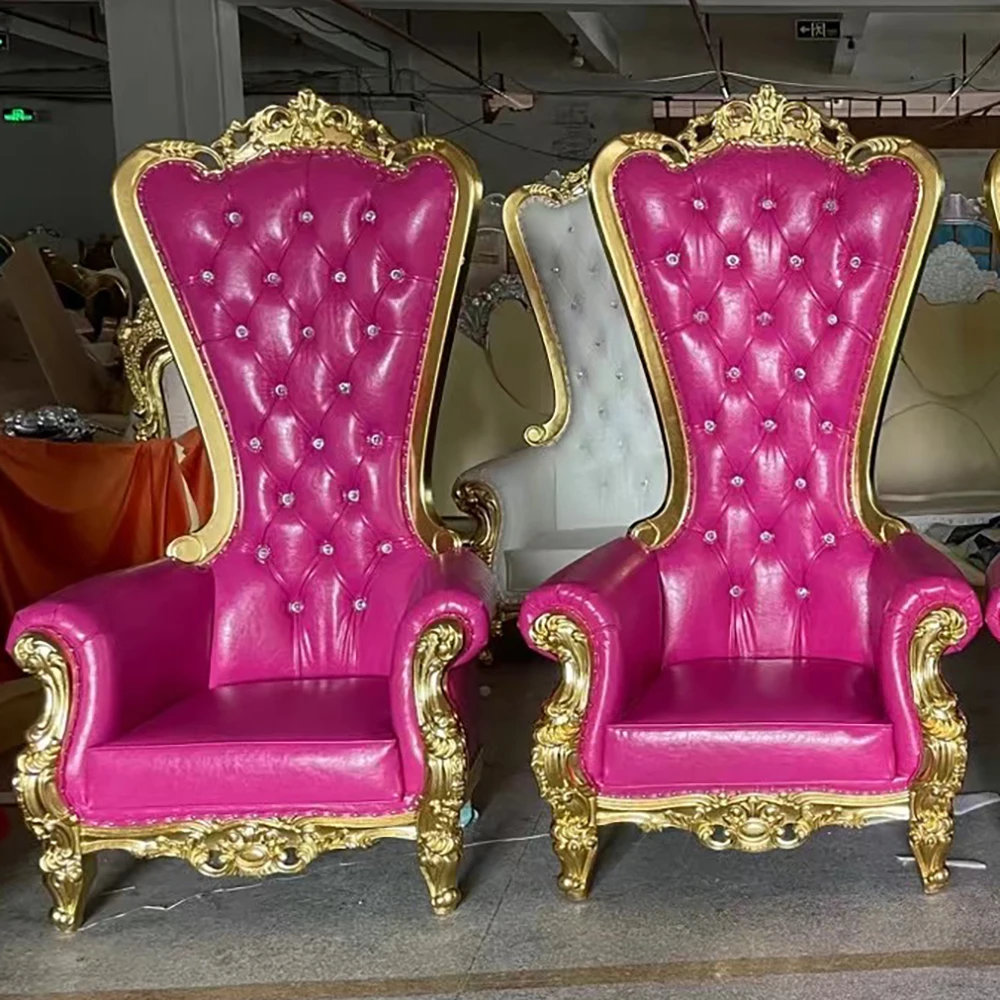 Luxury Royal Style High quality king red throne chair and queen for wedding