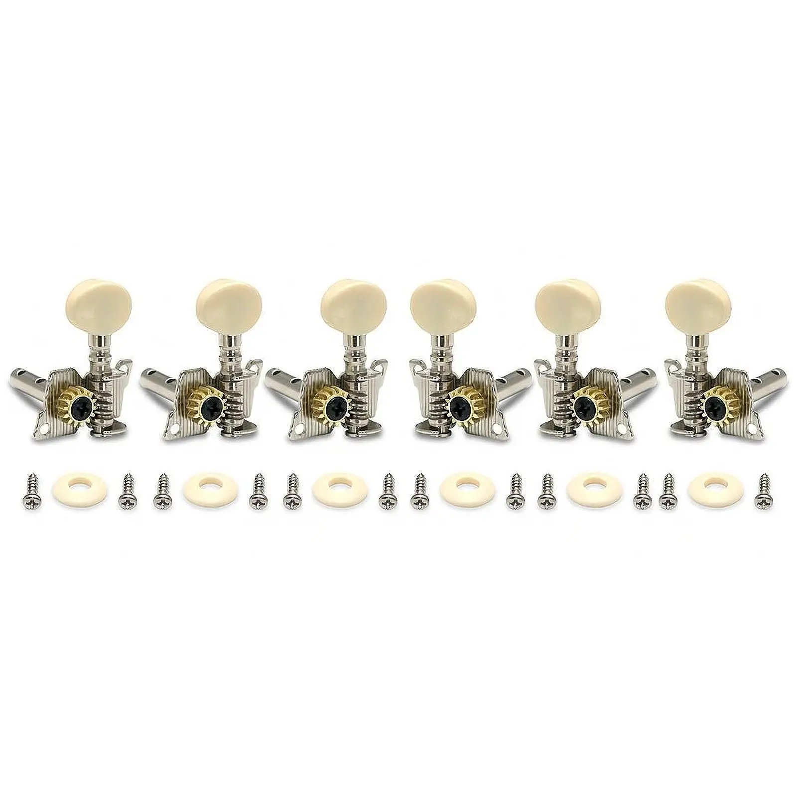 6 clavijas de afinación de cuerdas de guitarra clásica con 12 tornillos, piezas de modificación de reemplazo, componentes, cabezales de máquina de guitarra, regalos de guitarrista