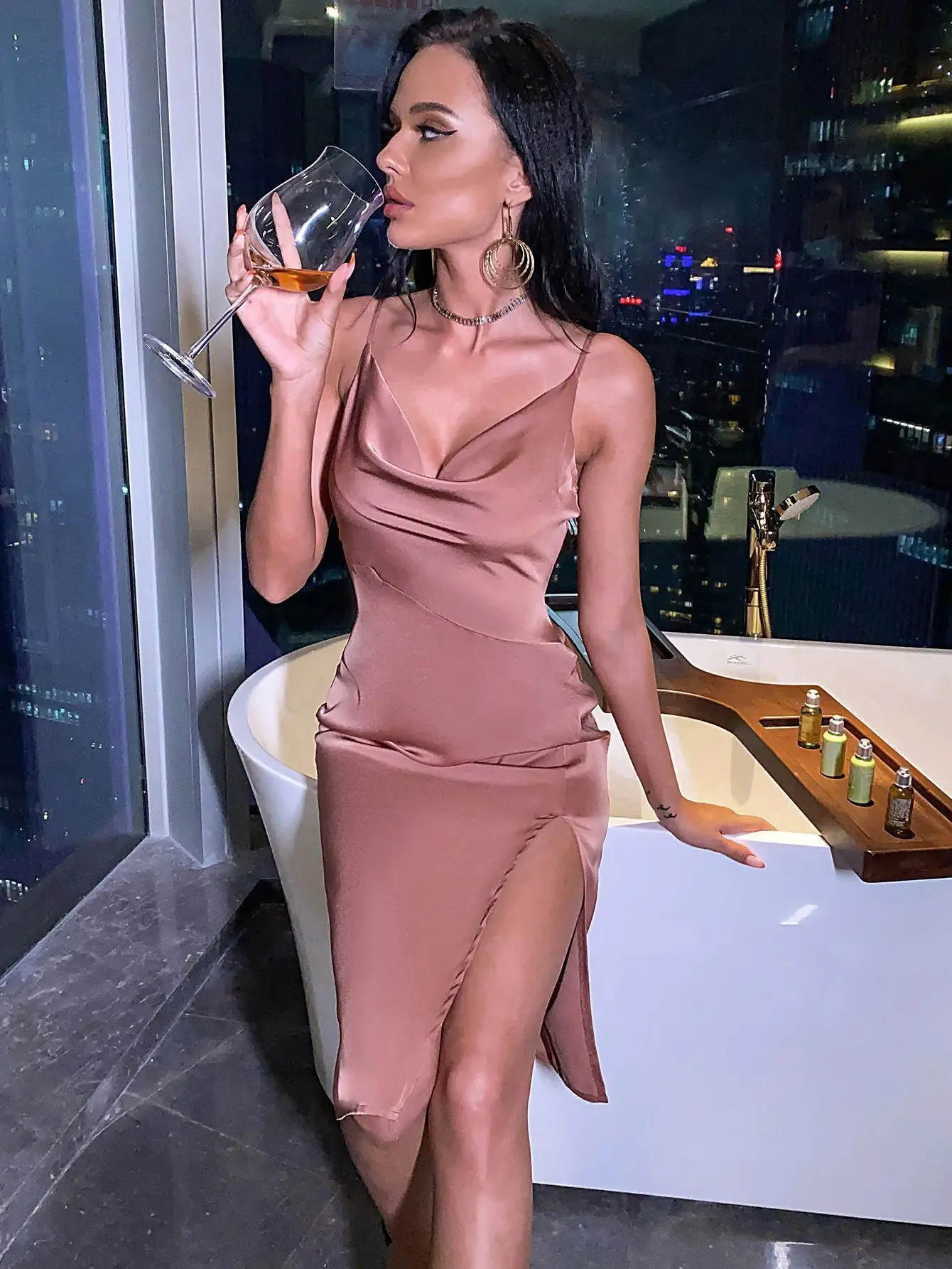 2023 Summer Fashion Sexy Strap Heap Neck Dress Elegant Satin Dress goth casuales cheap vintage denim vestido clothing famale
