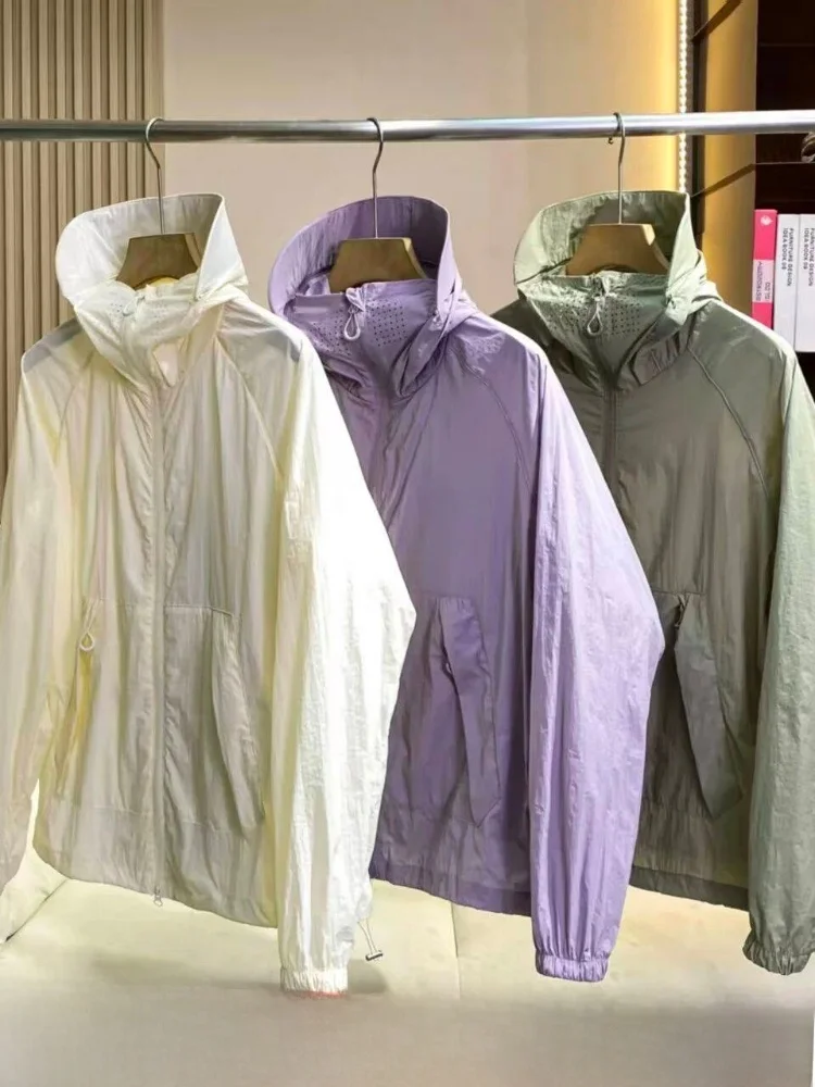 Laser Perforation Process UPF50 Light Thin Outdoor Men's Hat Sun Protection Clothing Jacket Breathable Nylon Fiber Long Sleev...