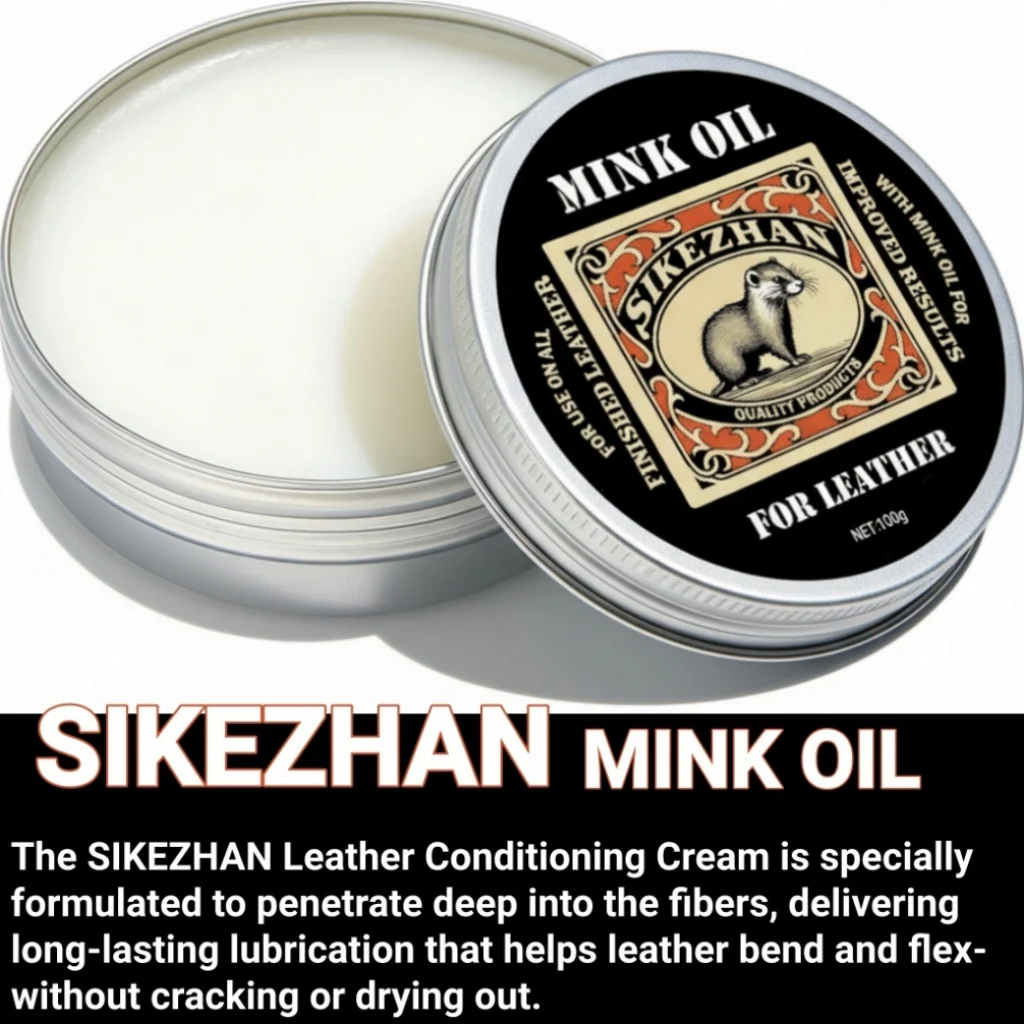 50/100g Premium Nerzöl Lederpflege-Balsam, Natürliche Geruchlose Pflege für Schuhe, Stiefel, Taschen, Sofa & Alle Lederartikel – Detail 2