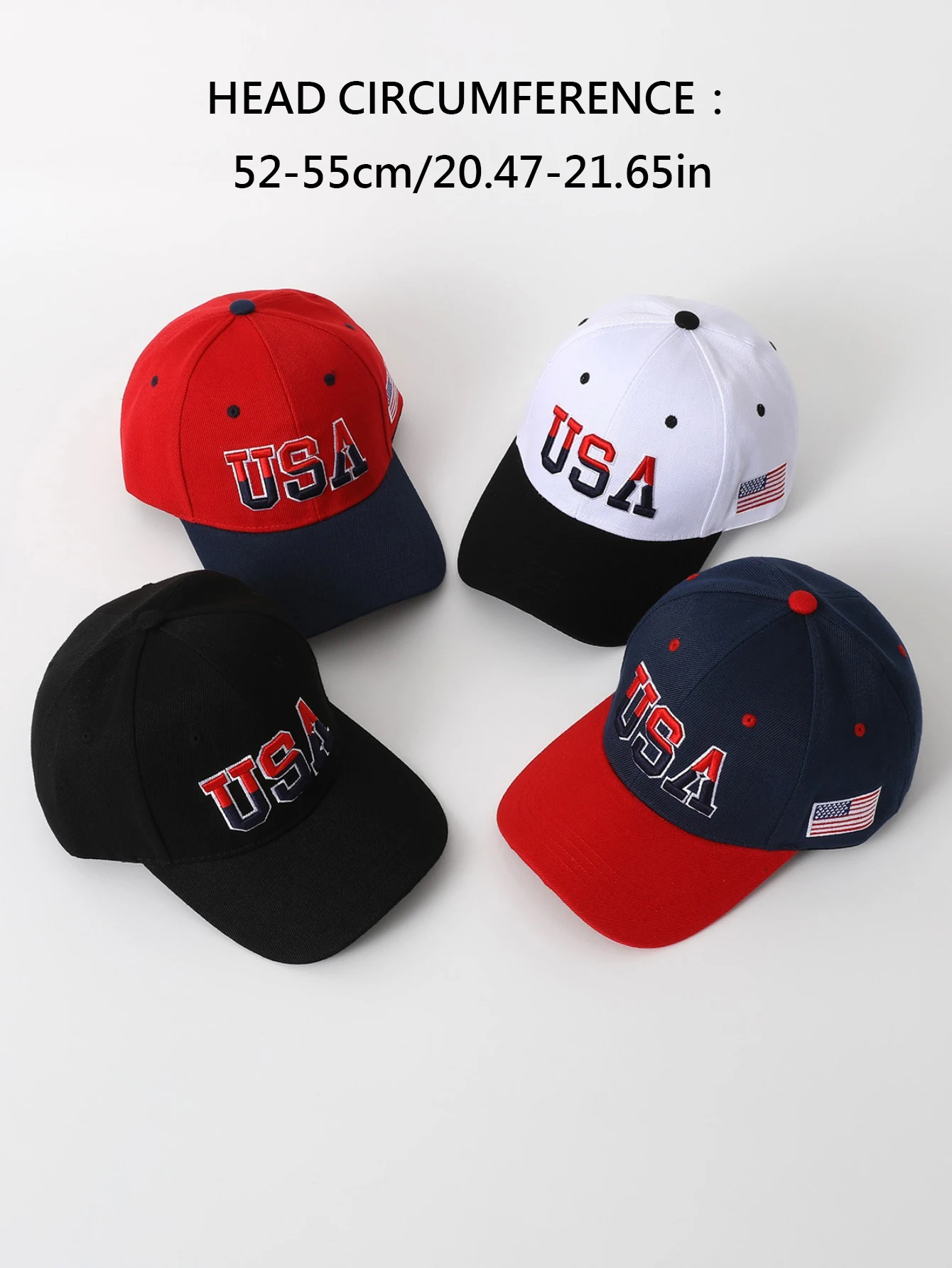 1PCS Fashion American alphabet embroidered baseball cap American flag pattern baseball cap Girls boys all-purpose baseball cap