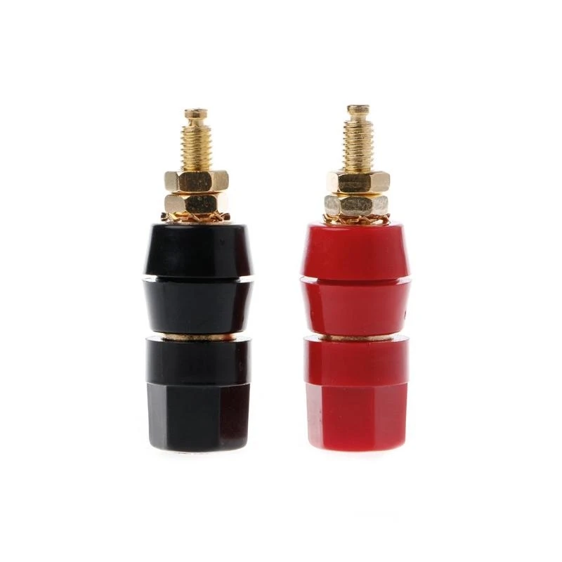4XFC 1 Pair 4mm Banana Plug Red Black Connector Amplifier Terminal Binding Post Speak