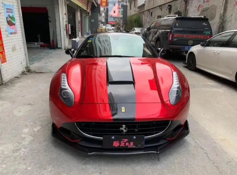 For Ferrari California 2008-2020 High Quality ABS Carbon Grain Front Lip Splitters Spoiler Side Skirt Protector