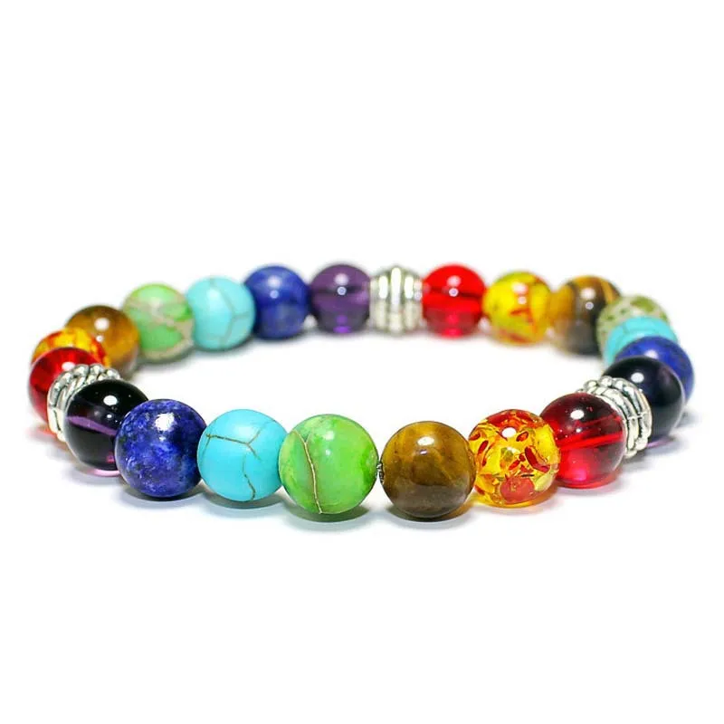 Classic 7 Chakra Beads Bracelet Natural Stone Agates Bracelets Jewelry For Men Women Balance Yoga Meditation Gift