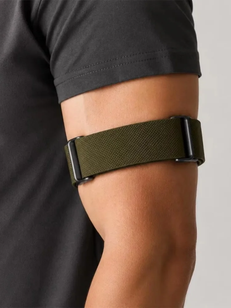 Für Google Fitbit Air: Elastisches, verstellbares Nylon-Armband, 18mm, atmungsaktives Sport-Bizepsband als Ersatz