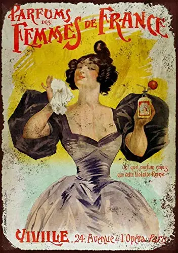 Französisches Femme Parfüm Metall Blechschild Dekor