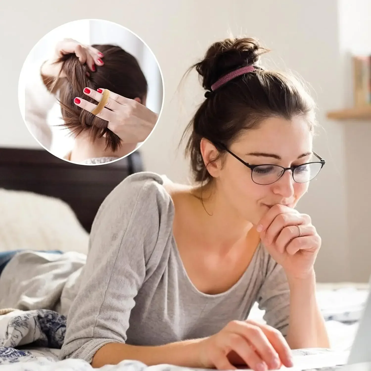 100PCS Colorful Large Hair Ties, Cotton Hair Bands Seamless Ponytail Holders for Women, Hair Elastics, 10 Colors