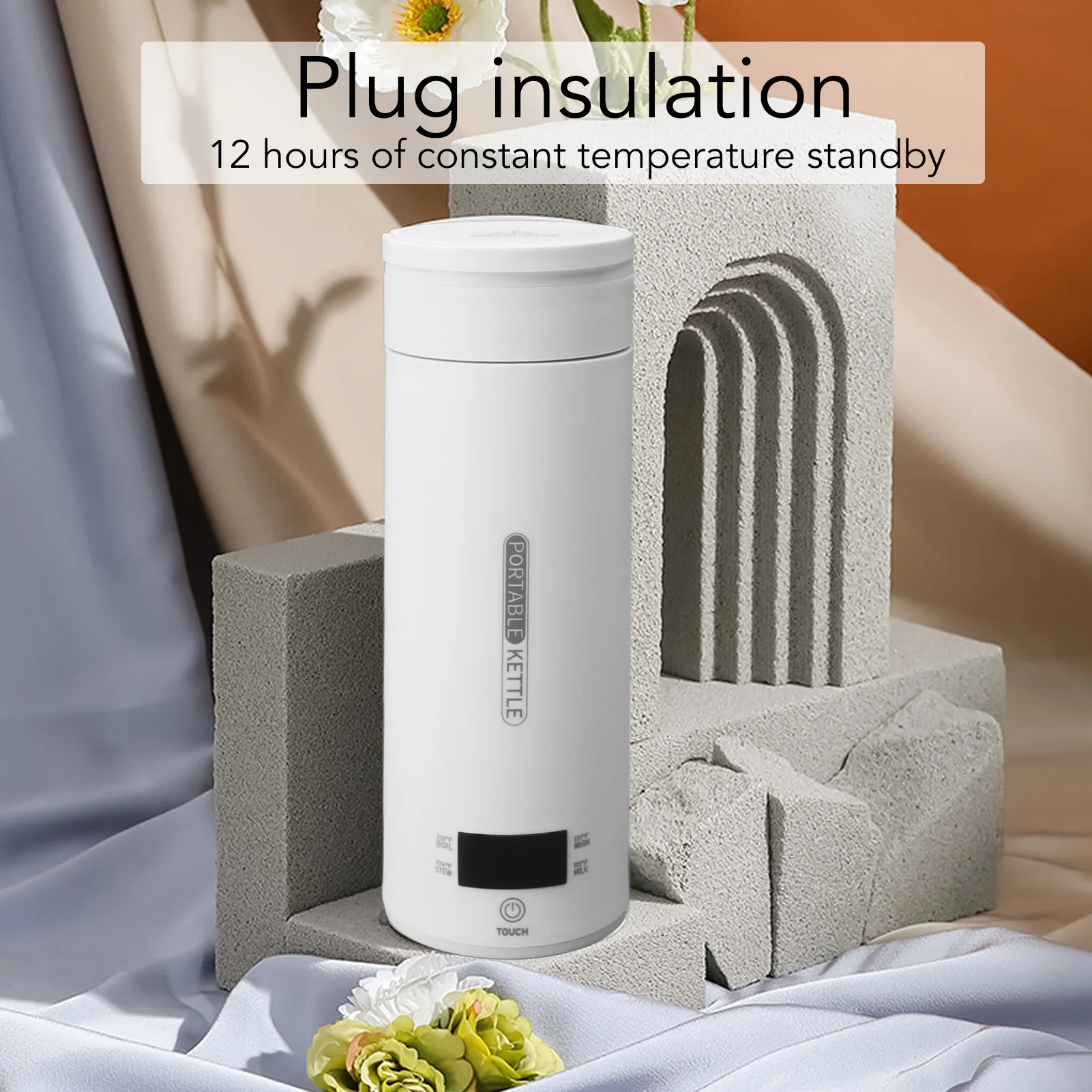 غلاية كهربائية محمولة للسفر، غلاية شاي كهربائية صغيرة مع 4 إعدادات مسبقة متغيرة، غلاية مياه ساخنة شخصية سعة 500 مل