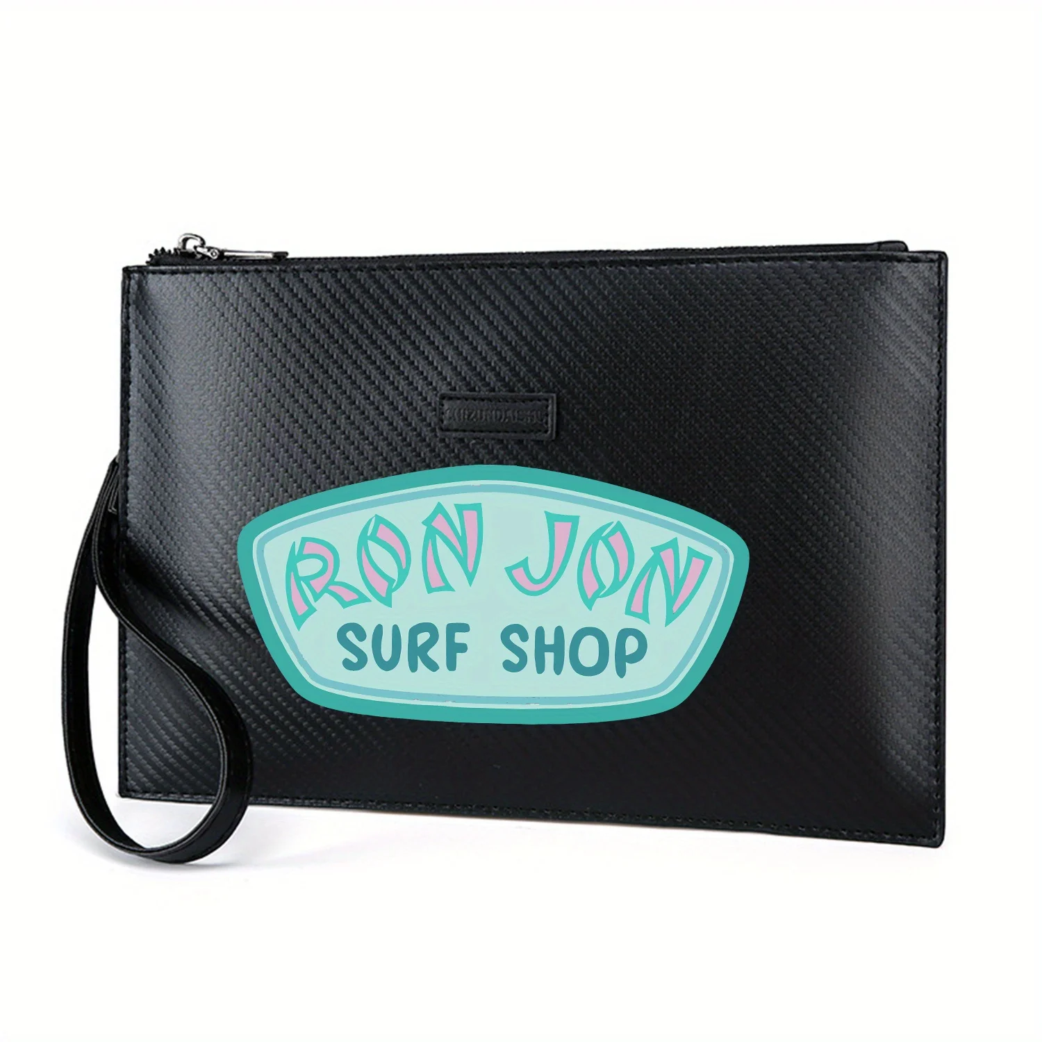 حقيبة يد رجالية من البولي يوريثان بتصميم شعار Ron Jon Surf Shop أنيقة ومطبوعة وعملية للحمل اليومي