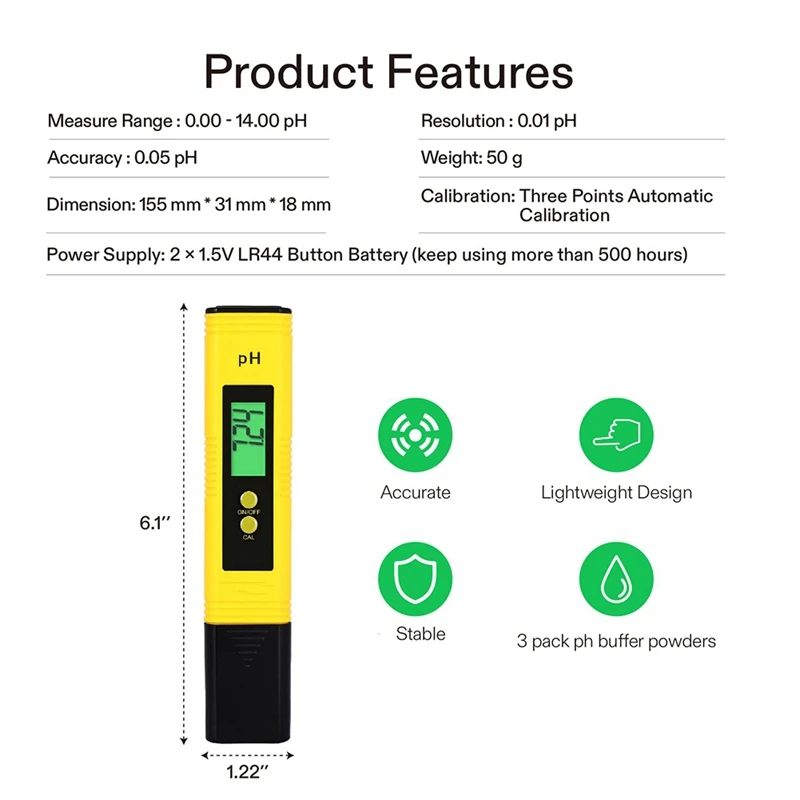 2025 nowy miernik PH i TDS Combo 0,05Ph o wysokiej dokładności miernik PH i 3 w 1 TDS/EC/termometr do hydroponiki/domowej wody pitnej