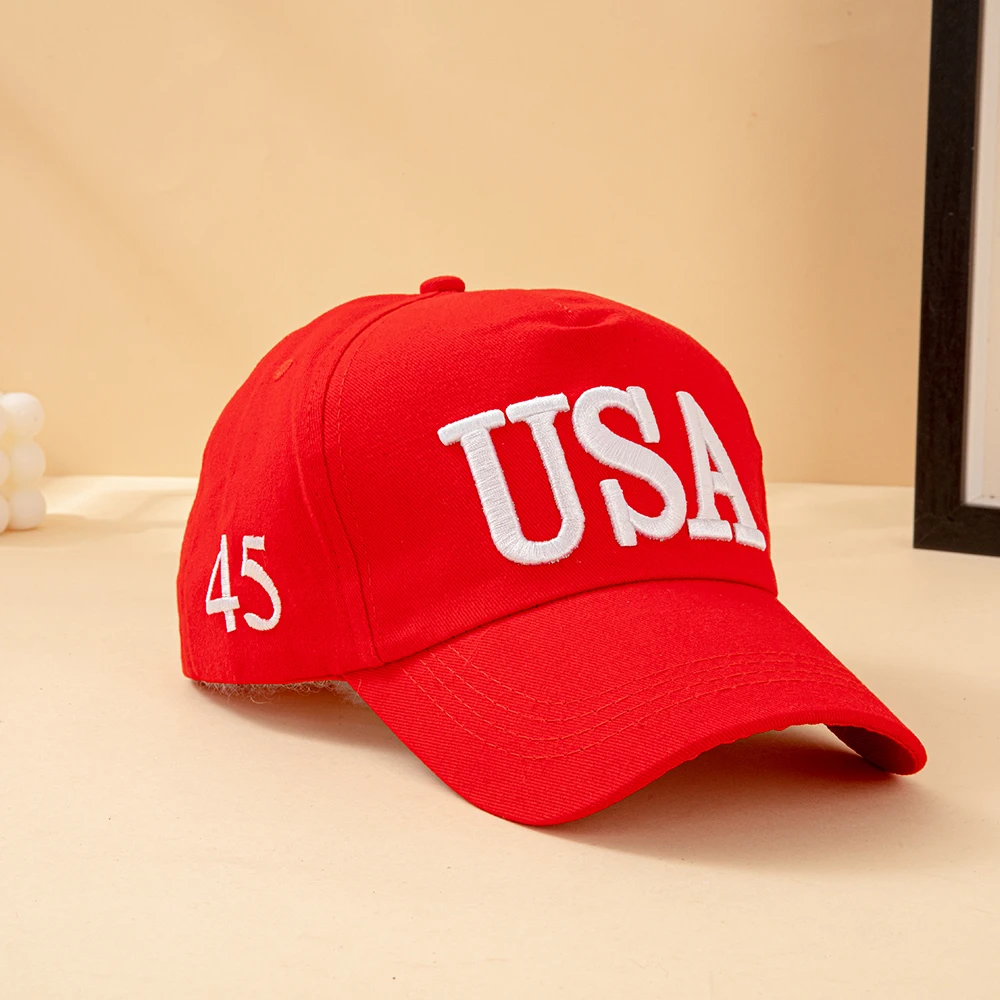 Modische USA-Buchstaben Bestickte Baseballkappe für Männer und Frauen Amerikanische Flagge Patch Verstellbare Patriotische Vatertagsmütze für Outdoor Casual Alltag – Detail 6