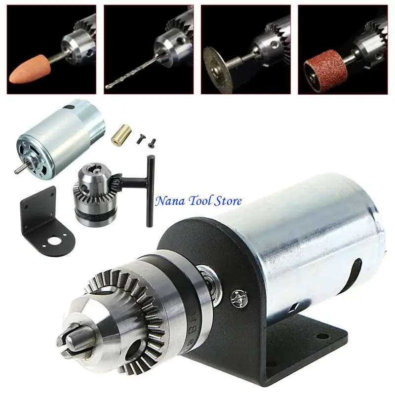 31GJ New Hand Drill DIY Lathe Press 555 Motor for w/ 1/8