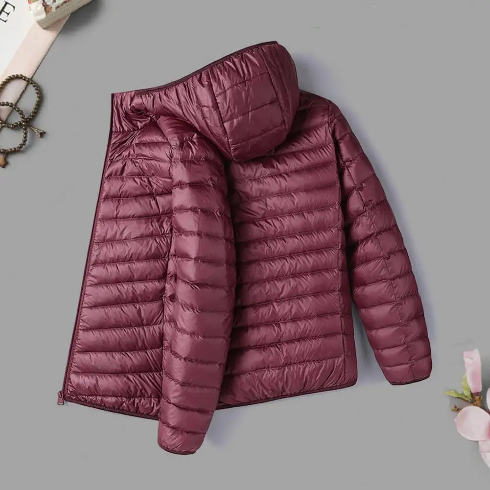

Men Winter Coat Polyester Stylish Men's Winter Cotton Coat with Hood Long Sleeves Pockets Lightweight Cold Weather for Men