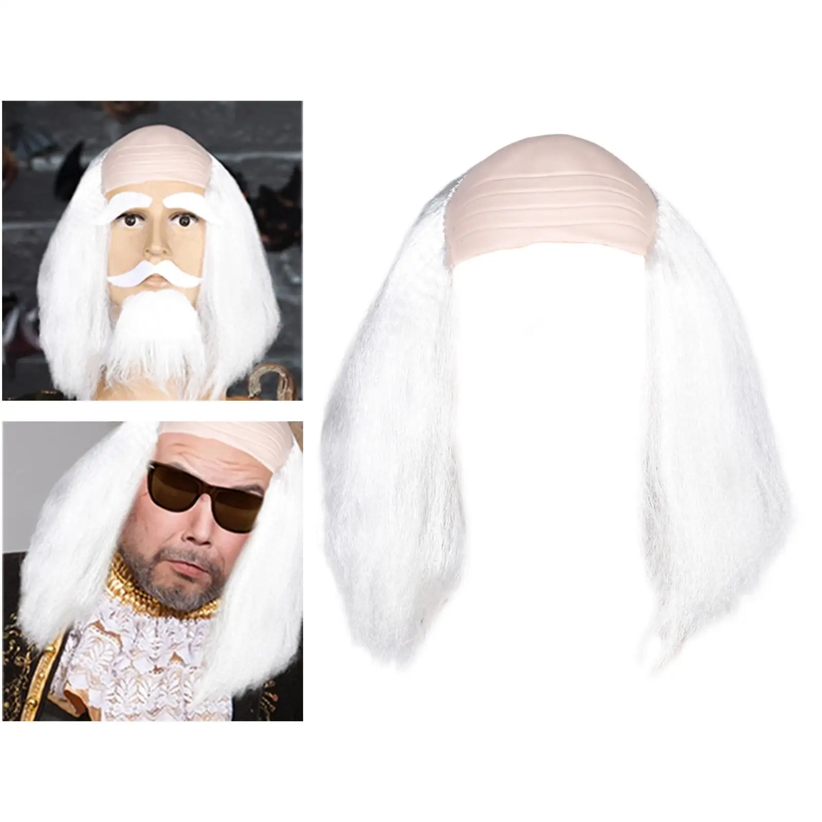 Bonnet de perruque de calvitie pour vieil homme, doux et confortable, facile à entretenir, Cosplay d'Halloween pour jeux de rôle, fête à thème, cadeaux d'Halloween animés