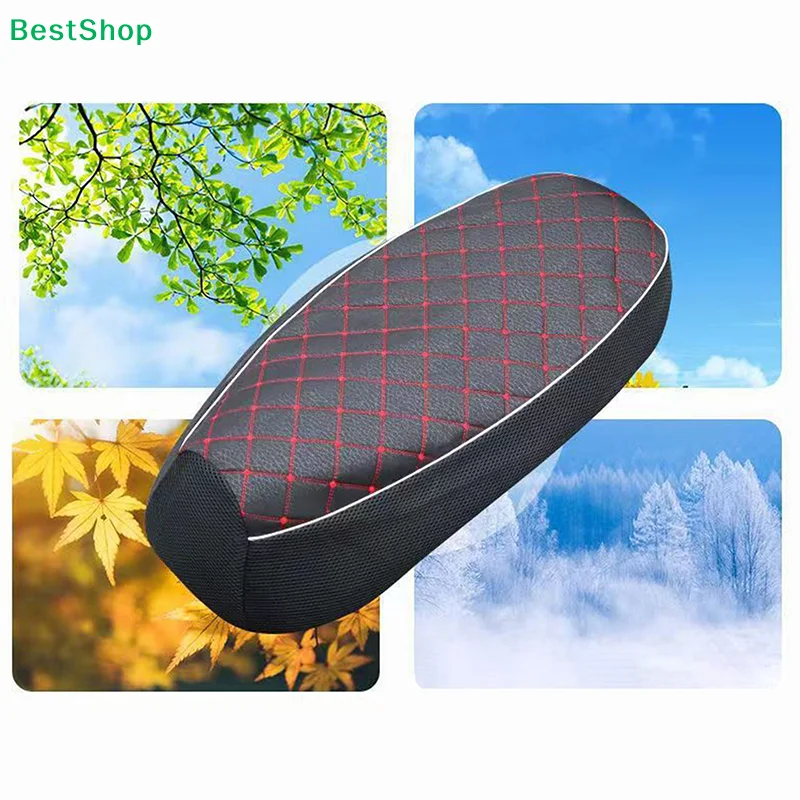 ✍Hot Motorcycle Seat Cushion Cover Mesh Waterproof Seat Cushion Protector Protection Breathable Anti-Skid PU Leather for Scooter