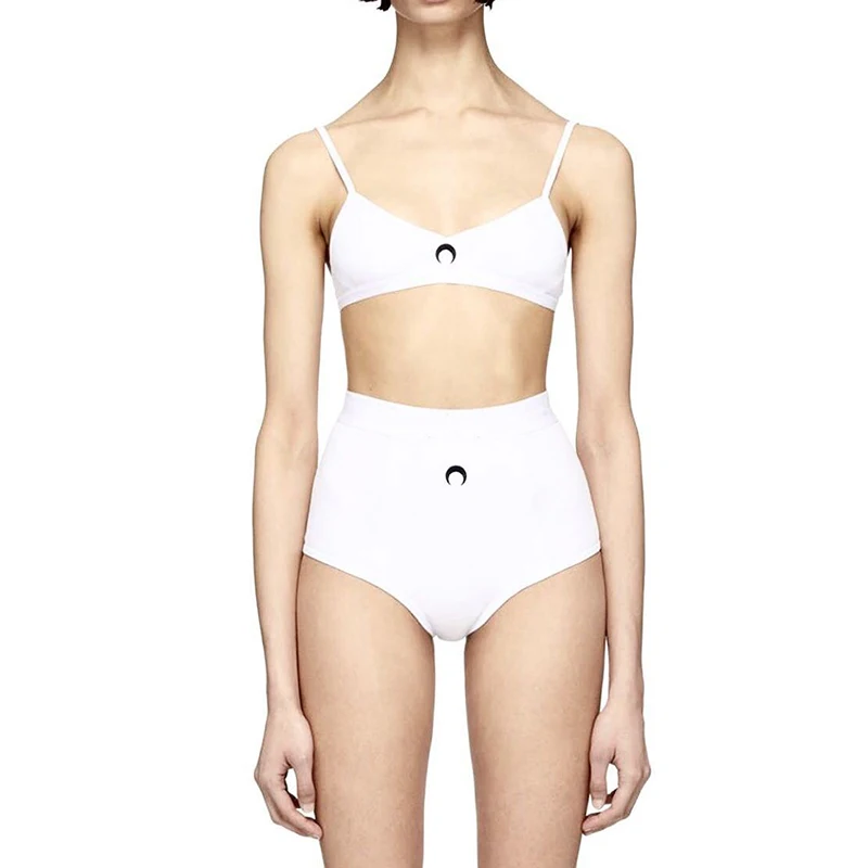 Ensemble de Lingerie lune pour femmes, gilet et short brodés sans manches, Streetwear américain, Sexy, doux, sport d'été, ensemble décontracté