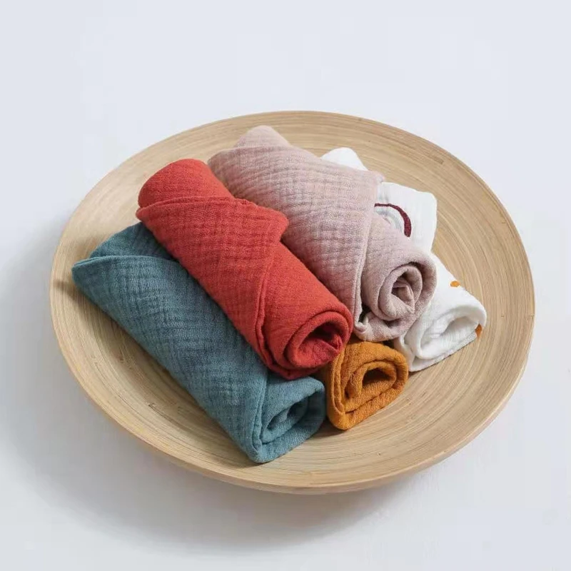 5 PcsWashcloth Facecloth 손수건 모슬린 헝겊 먹이 턱받이 유아 워시 핸드 페이스 와이프 베이비 코튼 스퀘어 타월