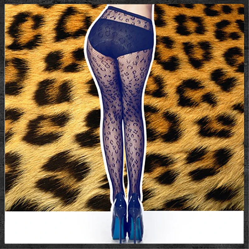 Women Lady Girl Goth Punk Sexy Lolita Fishnet Pantyhose Stockings Harajuku Leopard Hollow out Pattern Tights Mesh Socks Leggings