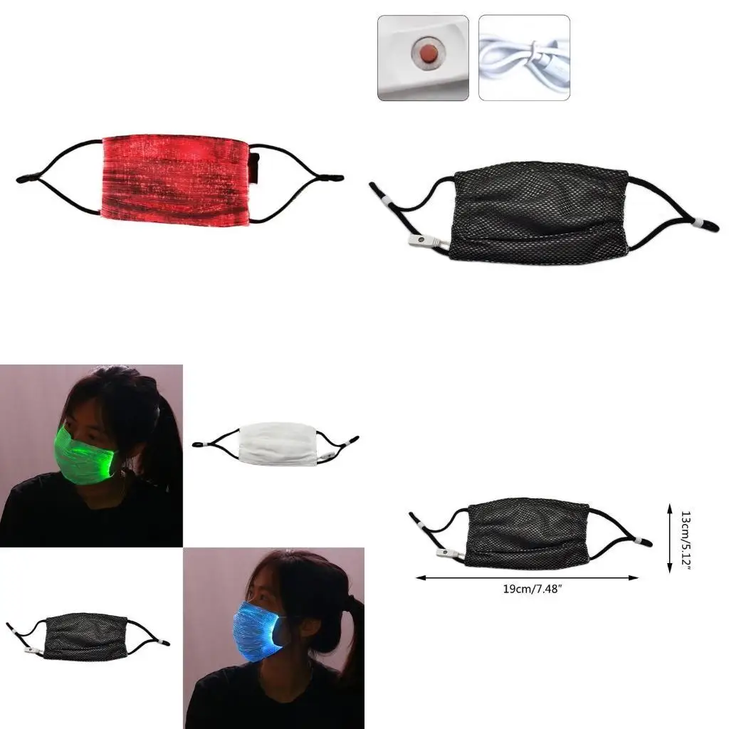 

R1WE 7 цветов светящаяся маска для лица USB светящаяся светящаяся маска дышащая светодиодная маска рейва для вечерние фестиваля